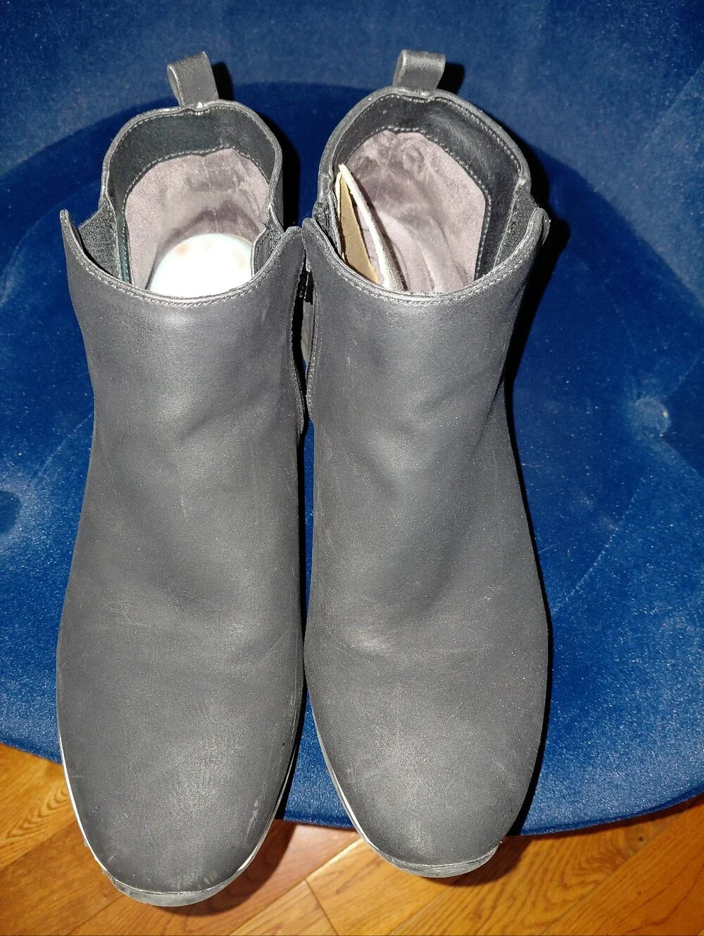 LifeStride Hope Black Felt Slip-On Ankle Booties 11W Cozy Minimalist Comfort